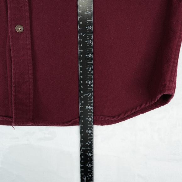 Vtg RedHead Flannel Shirt Mens L Burgundy Cotton Chamois Long Sleeve Workwear - Picture 7 of 8